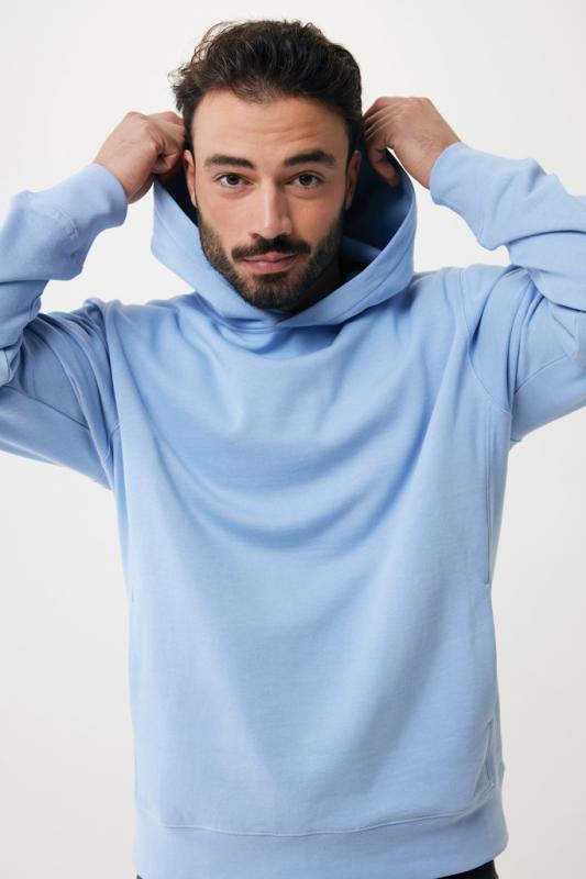 Mikina s bočnými vreckami IQONIQ Yengo z rec. bavlny sky blue XS 15
