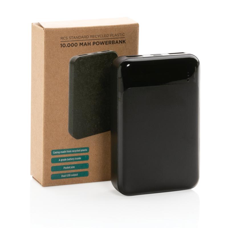 Powerbanka 10 000 mAh z RCS recyklovaného plastu čierna 12