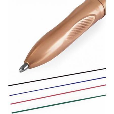 Guľôčkové pero, 0,37 mm, stláčací mechanizmus, 4-farebné, ZEBRA "Smooth", rose gold 3