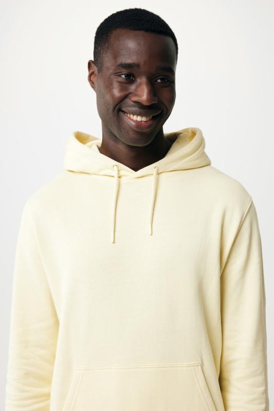 Ľahká mikina s kapucňou IQONIQ Rila z recykl. bavlny cream yellow L 17