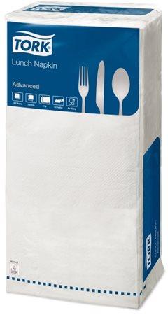 Servítky, 1/4 sklad, 2-vrstvové, 32,5x32,8 cm, Advanced, TORK "Lunch", biela