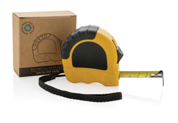 Zvinovací meter 5m/19mm z RCS recykl. plastu žltá 8