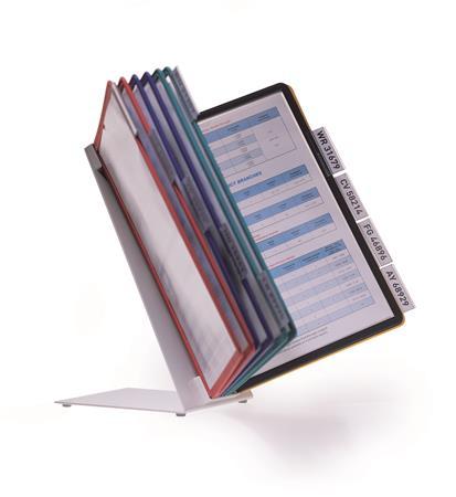Držiak, stolový, s 10 panelmi, DURABLE "VARIO® 10", mix farieb 3