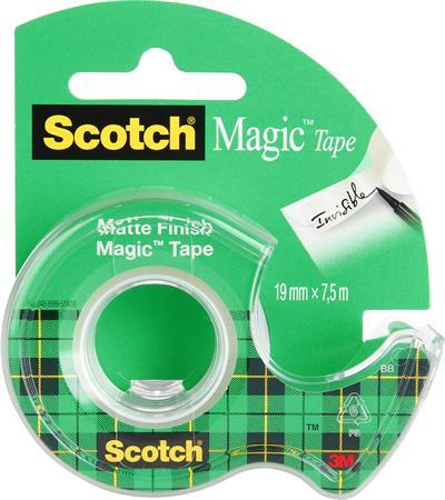 Lepiaca páska, s dispenzorom, 19 mm x 7,5 m, 3M SCOTCH "Magic Tape" 1