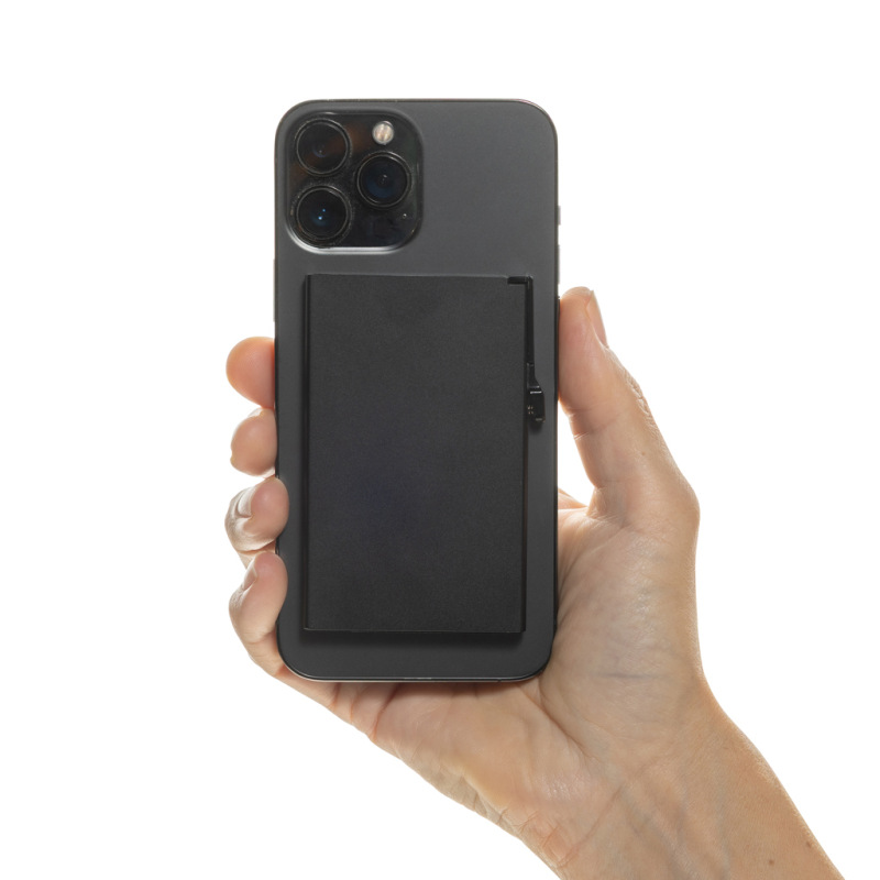 Štand. hlin. RFID magnetický držiak na karty a na telefón čierna 4