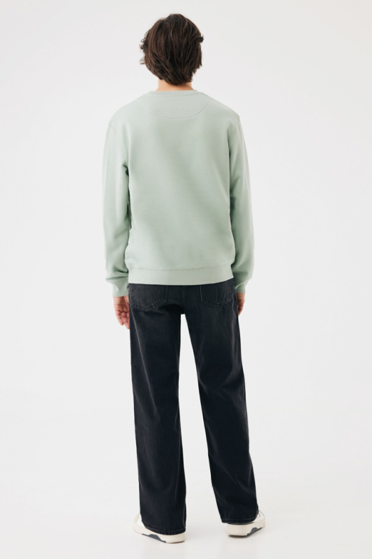 IQONIQ Toria Unisex mikina s okrúhl. výstrihom z rec. bavlny Iceberg green XS 7