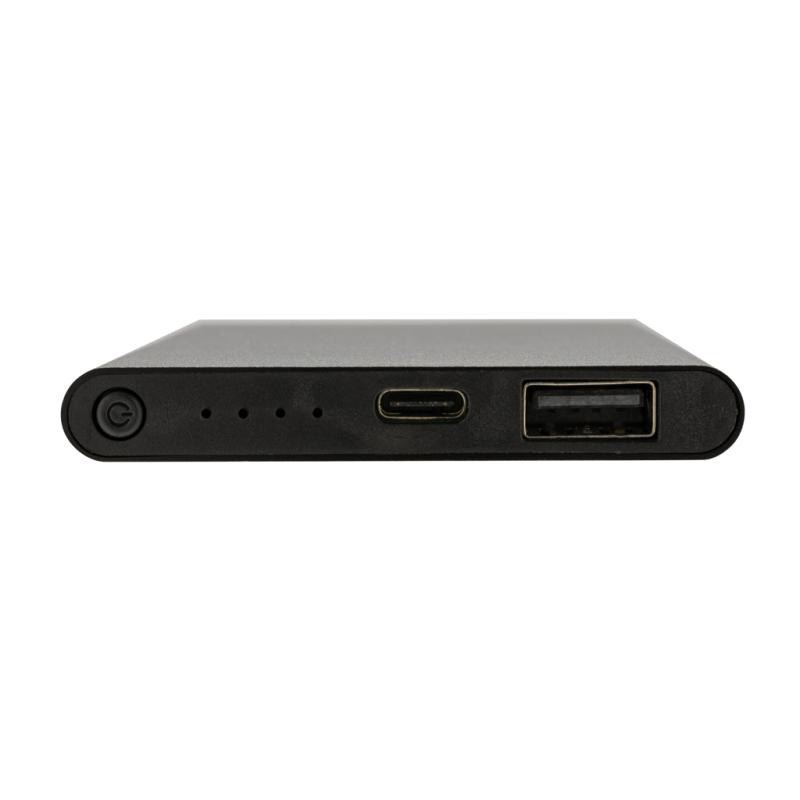 Powerbanka 4000mAh s USB C z RCS recykl. plastu a hliníka čierna 6