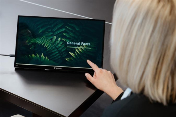 Prenosný monitor, dotykový displej, 4K UHD rozlíšenie, kovové prevedenie, 15,6", VERBATIM 4