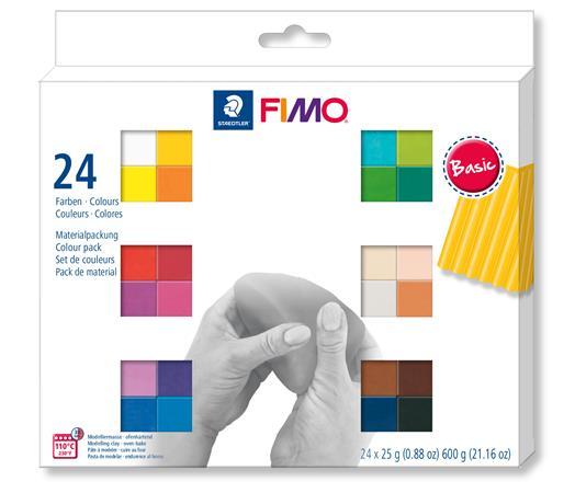 Modelovacia hmota, sada, 24x25 g, na vypálenie, FIMO "Soft Basic", 24 rôznych farieb 1
