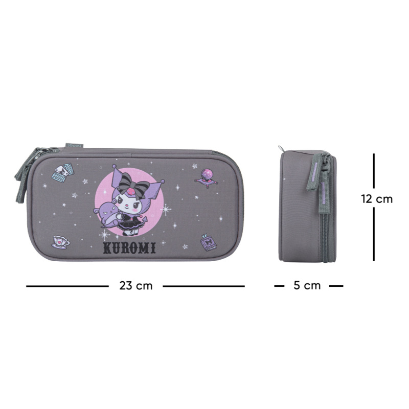 BAAGL Školský peračník etui Kuromi Grey GRS 3
