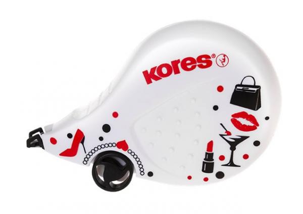 Korekčný roller, 4,2 mm x 8 m, KORES "Scooter Black&White", mix farieb 2
