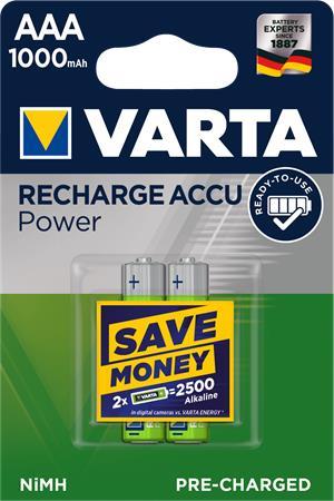 Nabíjateľná batéria, AAA mikrotužková, 2x1000 mAh, VARTA "Professional Accu"