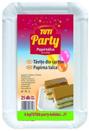 Papierová tácka, 13,5 x 20 cm, 25 ks, TUTI "Party" 1