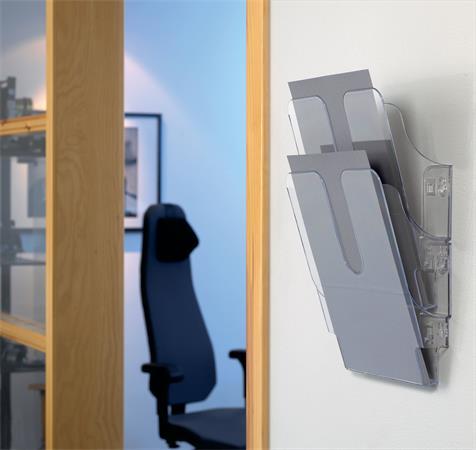 Držiak na katalógy, nástenný, na výšku, A4, DURABLE "FLEXIPLUS 2", priehľadná 3