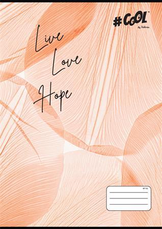 Zošit, A4, štvorčekový, 32 listov, COOL BY VICTORIA, "Live-love-hope", "87-32" 2