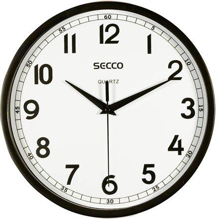 Nástenné hodiny, 24,5 cm,  SECCO, čierna 1