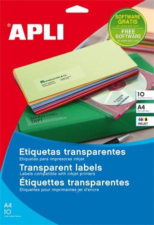 Etikety, 105x148 mm, polyester, APLI, priehľadné, 40 etikiet/bal 2