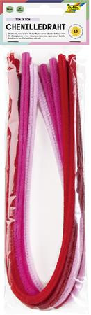 Žinilkové drôtiky, 50 cm, FOLIA "Colour Tone Mix", 10 odtieňov červenej farby 1