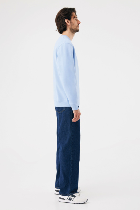 IQONIQ Toria Unisex mikina s okrúhl. výstrihom z rec. bavlny sky blue XL 12