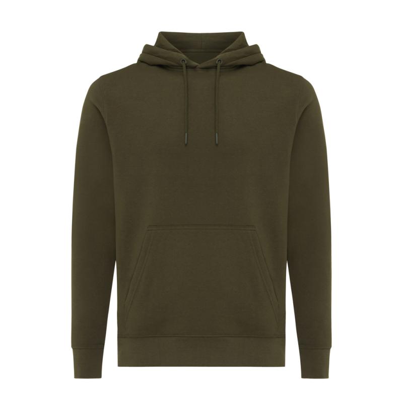 Ľahká mikina s kapucňou IQONIQ Rila z recykl. bavlny khaki XXS