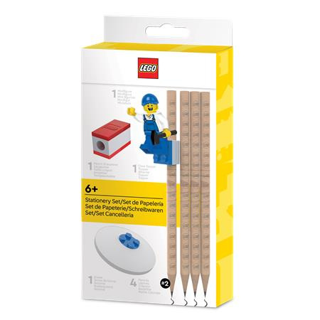 Grafitová ceruzka, sada, HB, s pravítkom a gumou, s mini figúrkou, LEGO 1