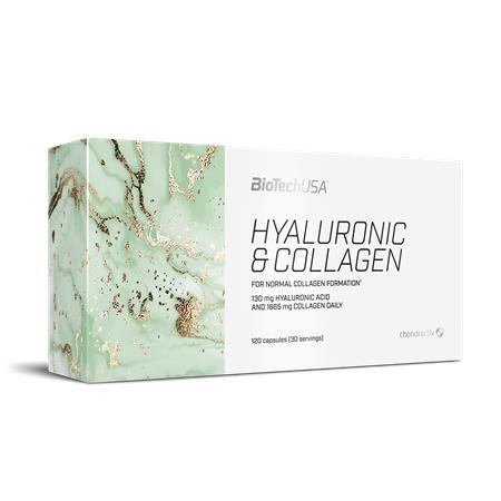 Výživový doplnok vo forme kapsúl, 120 kapsúl, BIOTECH USA "Hyaluronic and Collagen" 1