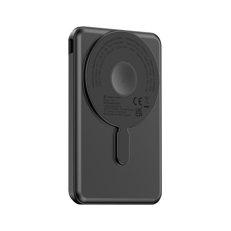 Magnetická powerbanka Urban Vitamin Redwood 5v1 5000mAh 20W čierna 1