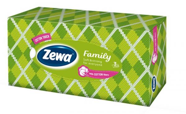 Papierové vreckovky, 3-vrstvové, 90 ks, ZEWA "Family", bez vône 3