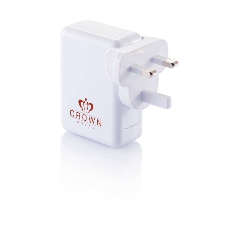 Cestovná nabíjačka s 4 USB porty biela 7