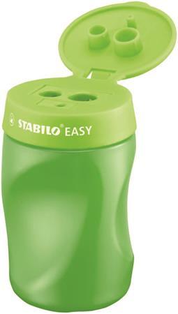 Strúhadlo, trojdierkové, so zásobníkom, pre pravákov, STABILO "Easy", zelené 2