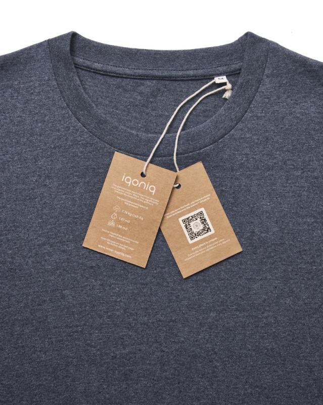 Nefarbené tričko IQONIQ Manuel z recykl. bavlny heather navy XL 3