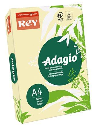 Kopírovací papier, farebný, A4, 80 g, REY "Adagio", pastelová žltá 1