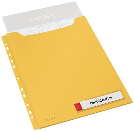 Euroobal, s dierovaním, A4 maxi, LEITZ "Cosy Privacy", matná žltá 1