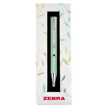 Guľôčkové pero, 0,24 mm, teleskopické, pistáciovo zelené telo, ZEBRA "SL-F1", modré 1