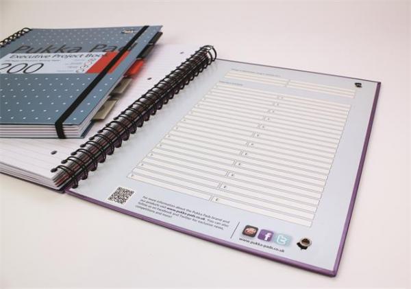 Špirálový zošit, A4+, linajkový, 100 listov, PUKKA PAD "Metallic Project Book", mix farieb 6
