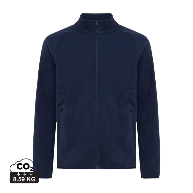 Micro fleece bunda na zips IQONIQ Talung z rec. polyesteru námornícka modrá XXS
