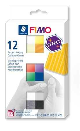 Modelovacia hmota, sada, 12x25 g, na vypálenie, FIMO "Effect Colours", 12 rôznych farieb 1