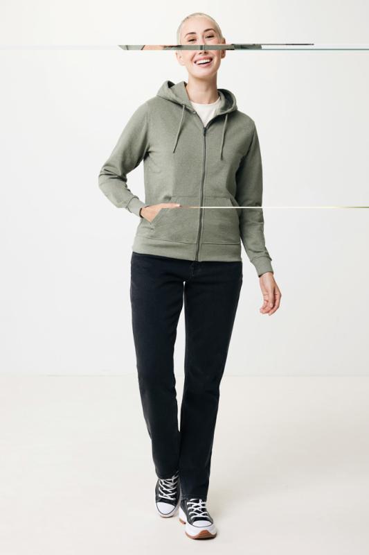 Mikina na zips s kapucňou IQONIQ Abisko z recykl. bavlny heather green XXL 5