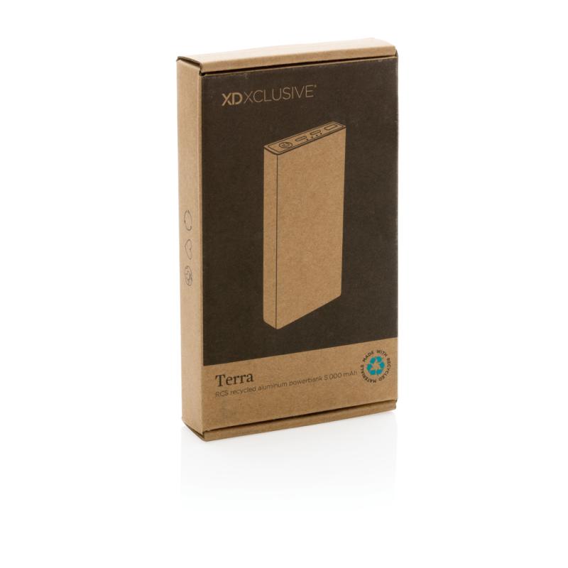 Powerbanka Terra 5 000mAh z RCS rec. hliníka a ABS sivá 10