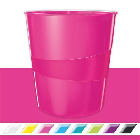 Odpadkový kôš, 15 l, LEITZ "Wow", ružová 2