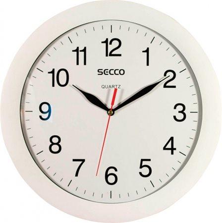 Nástenné hodiny, 30 cm,  SECCO, biely rám 1