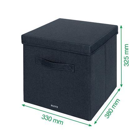 Úložný box, textilný, rozmer L, LEITZ "Fabric", zamatová sivá 7
