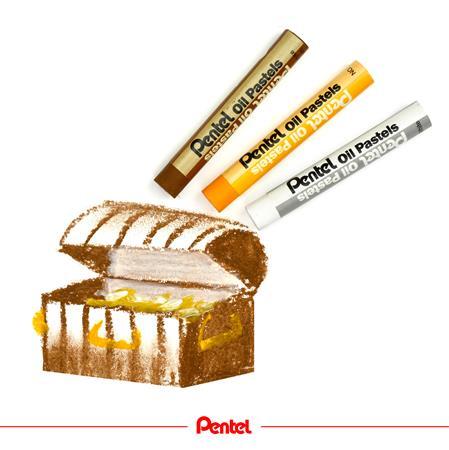 Olejové kriedy, PENTEL, "Arts", 25 rôznych farieb 4