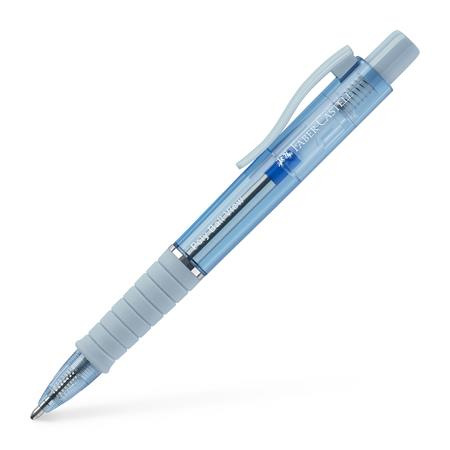 Guľôčkové pero, 0,34 mm, stláčací mechanizmus, modré telo pera, FABER-CASTELL "Poly Ball V 2