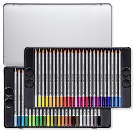 Akvarelové ceruzky, plechová krabička, STAEDTLER "Karat", 48 rôznych farieb 2