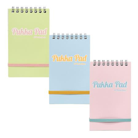 Poznámkový blok, A7, linkovaný, 50 listov, PUKKA PAD "Pastel", mix farieb 7