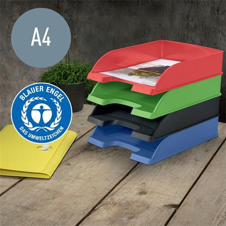 Odkladač, plastový, A4, LEITZ "Recycle", zelená 3
