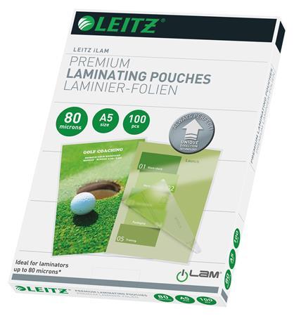 Laminovacia fólia, 80 mikr.,  A5, lesklá, UDT technológia, LEITZ "iLam" 1