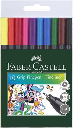 Linery, sada, 0,4 mm, FABER-CASTELL "Grip", 10 rôznych farieb 1