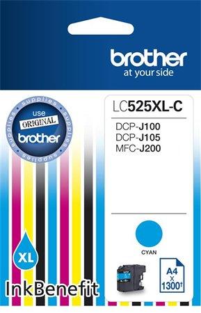 LC525XLC Náplň k tlačiarni DCP-J100, J105, BROTHER modrá, 1300 strán